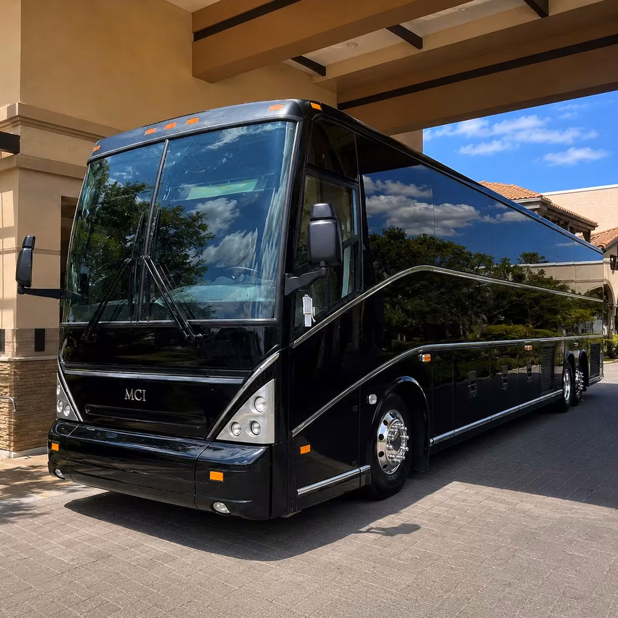 fayetteville charter bus rental exterior